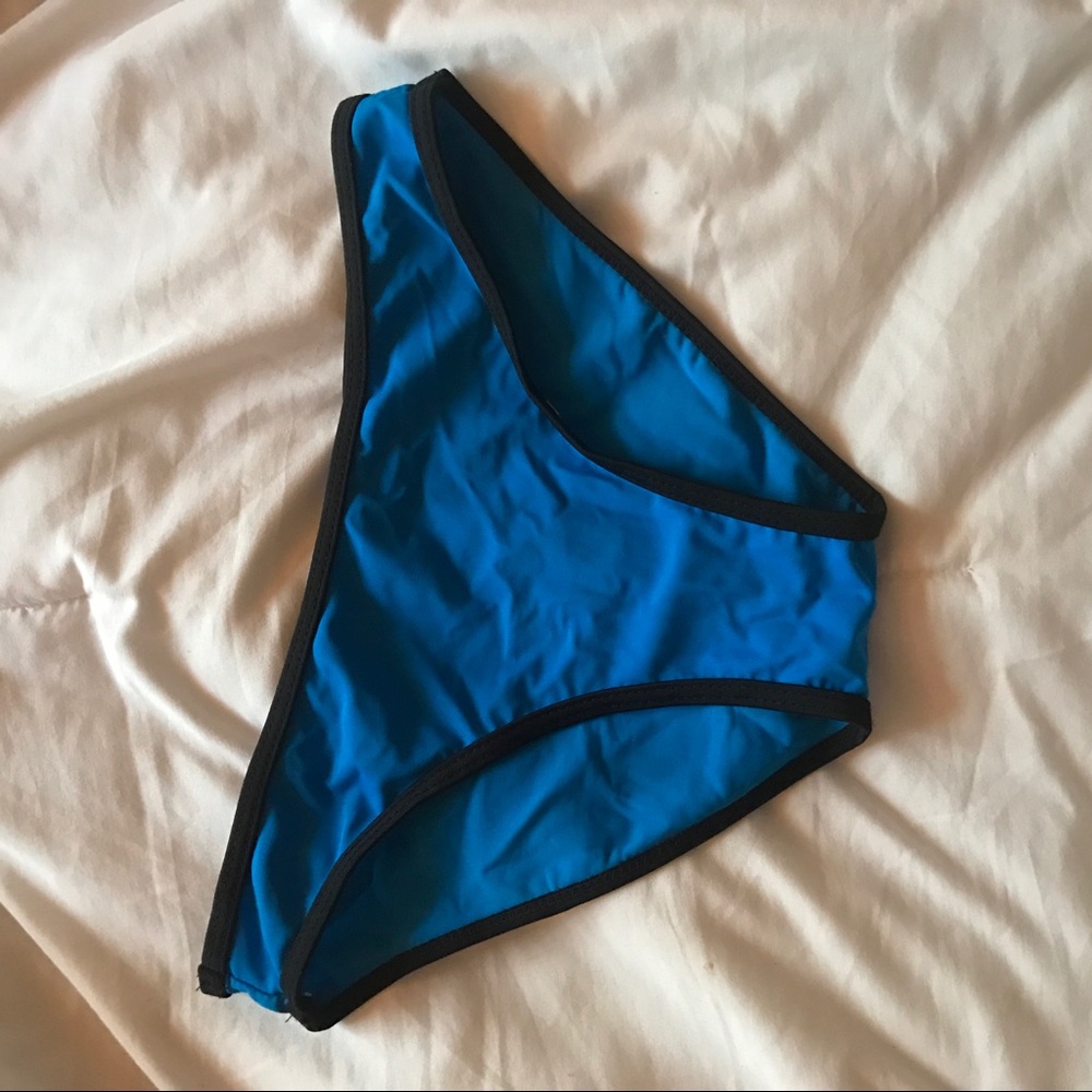 Blue triangle bikini bottoms